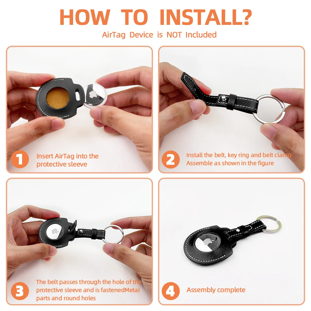 لحافظة Apple Airtag الجلدية المفاتيح الواقية من حلقة المفاتيح جهاز تعقب محدد موقع مكافحة خسر لحقيبة علامة الهواء