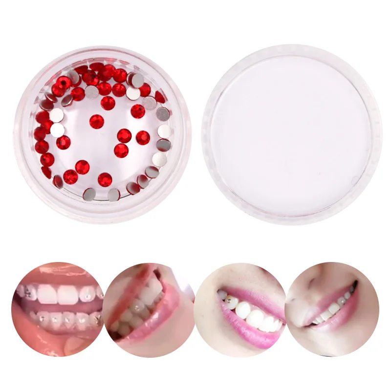 50pcs Dental Teeth Crystal Diamond Ornament Teeth Whitening Studs Denture Acrylic Teeth Decoration Jewels Gems Diamond Material