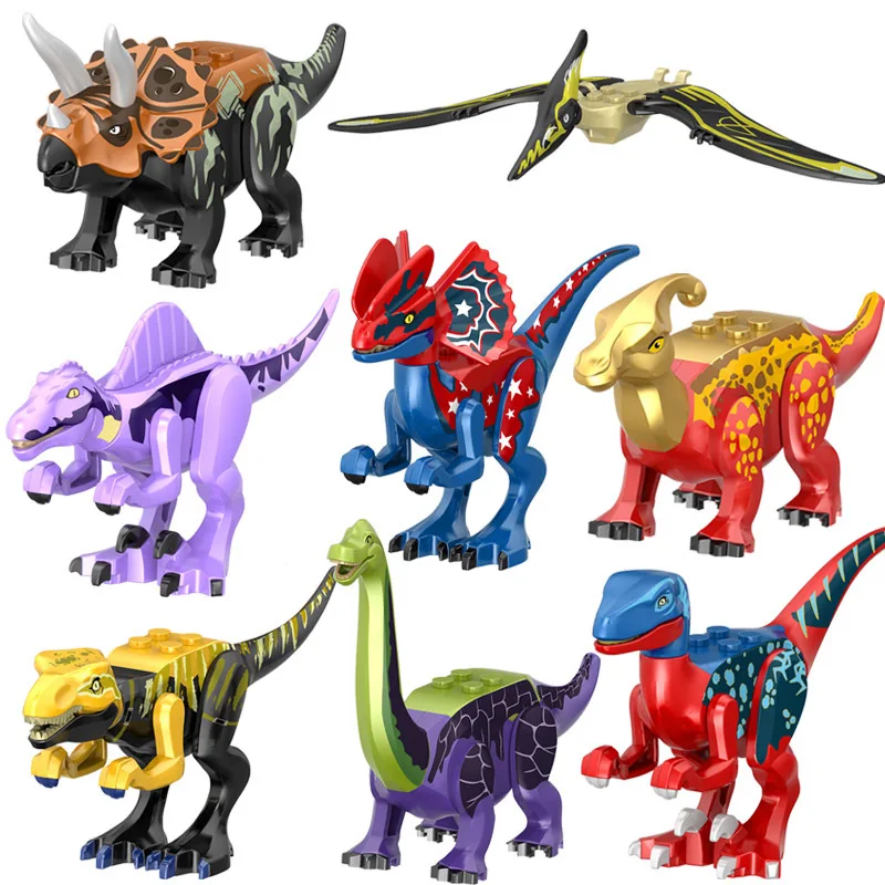 MOC Education Building Bricks Dino T-rex Compatible Blocks Dinosaurs Jurassic World Animals Toys Gift For Children Boys Kids Toy