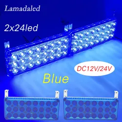 2pcs rectang blue led emergency car surface side strobe lights for ambulance fire truck police led warning strobe lamp