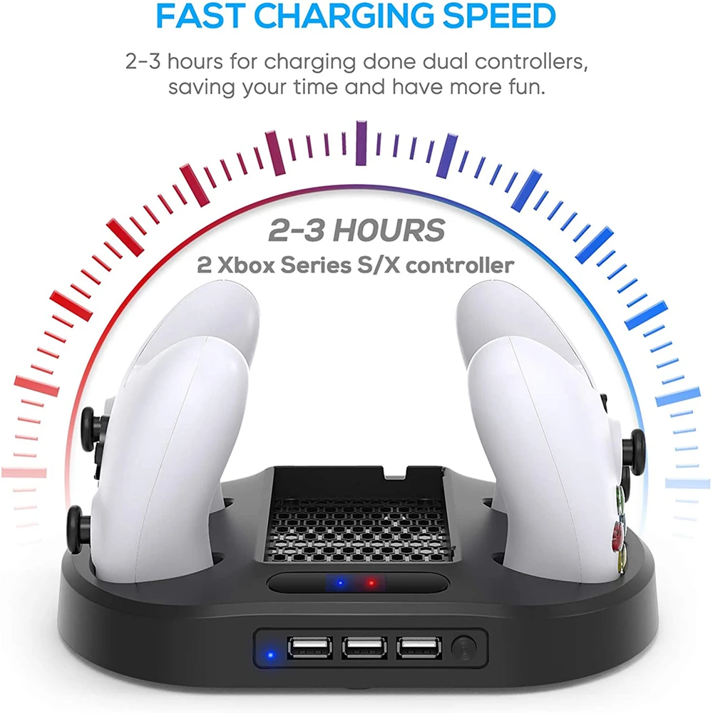 Вертикальная подставка с охлаждающим вентилятором для Xbox серии S, Зарядная база YUANHOT с двойным портом зарядного устройства контроллера и системой охлаждения