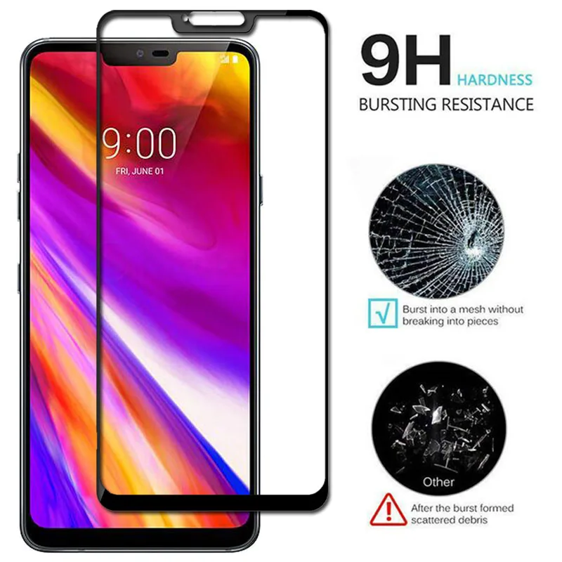 2 Pieces Full Cover Screen Protector Protective Glass For LG G7 One Tempered Protective Film For LG G7 ThinQ For LG G7 Fit Glass