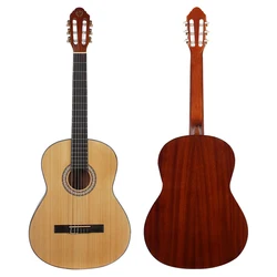 39 Inch Classical Classic Guitar 6 Strings Spruce Sapele Guitar Beginner Kids Musical Gift Instrument With Gig Bag Accessories