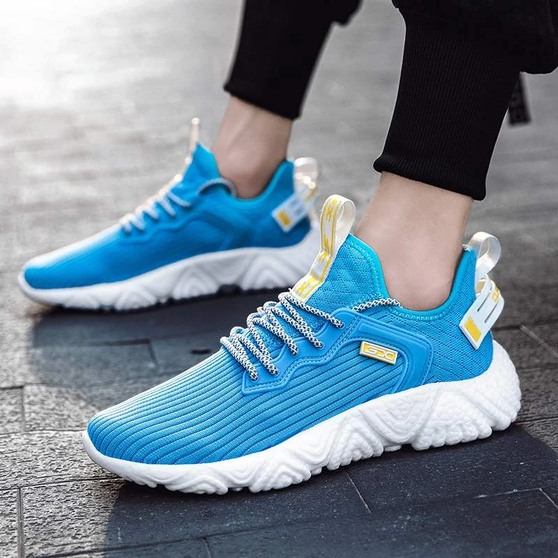 2020 Men Sneakers Breathable Fashion Trend Casual Mens Tenis Shoes Breathable Mesh Men's Shoes Lace-Up Male Walking Shoes