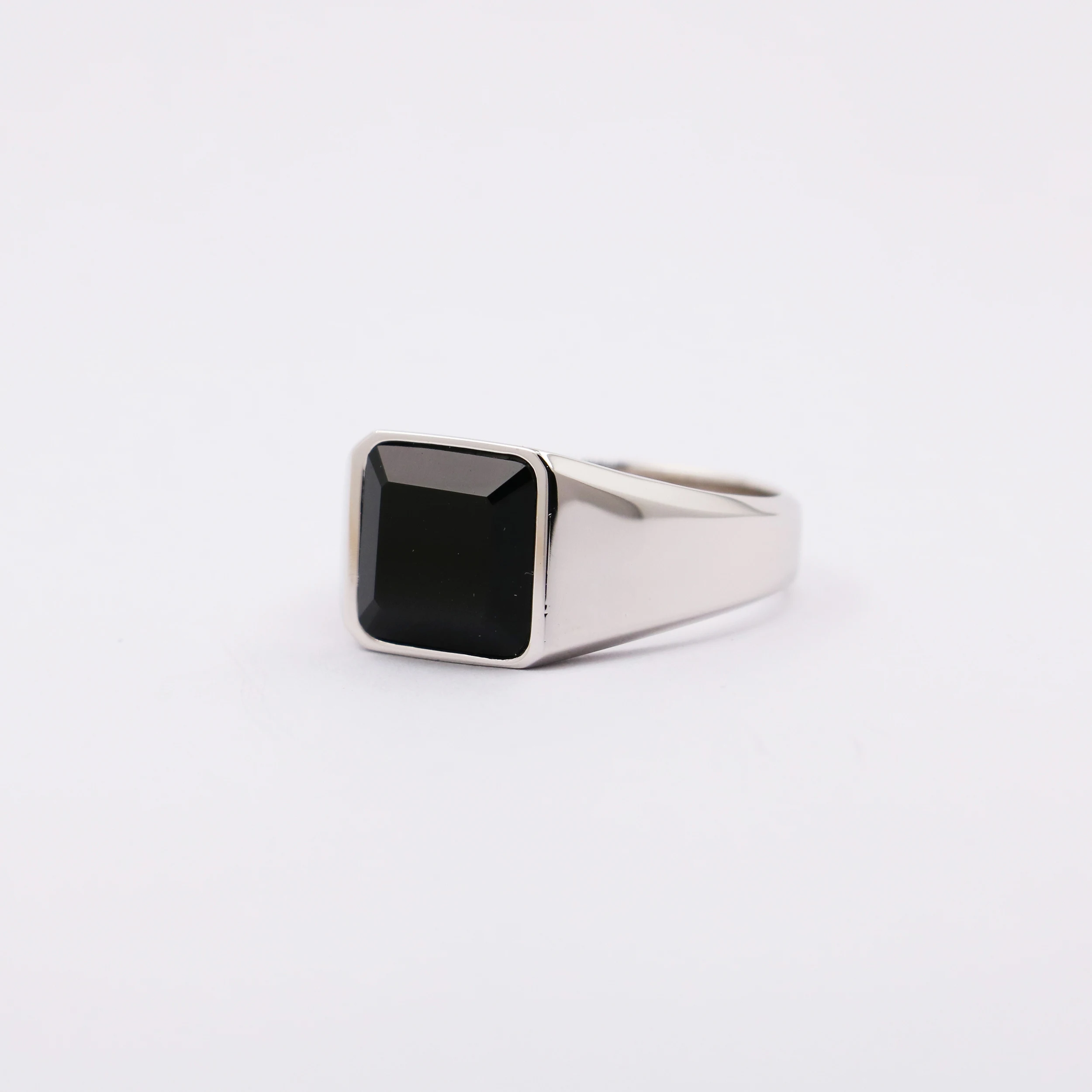 

Square Onyx Mens Signet Rings Silver