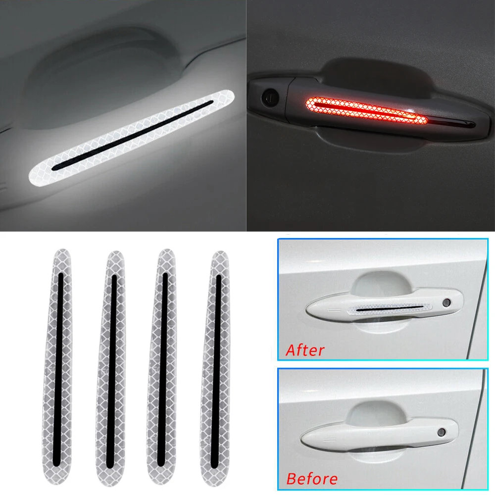 

Car Door Handle Sticker Safety Distance Warning Night Reflective Strip Sticker Car Exterior Accessorie Universal