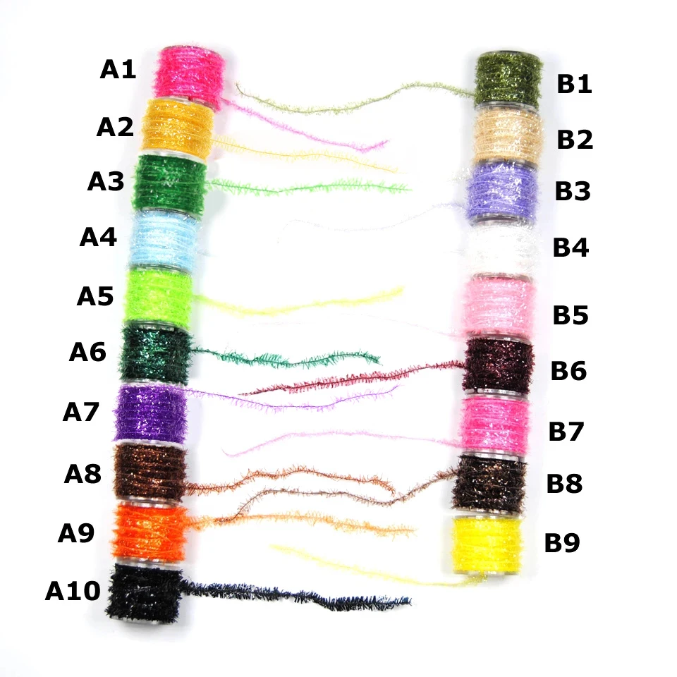 Wifero 1PC Fly Tying Material Ice Chenille 12 Color for Crappie and Panfish jigs Fly Streamers Nmyph Body Woolly Bugger Salmon