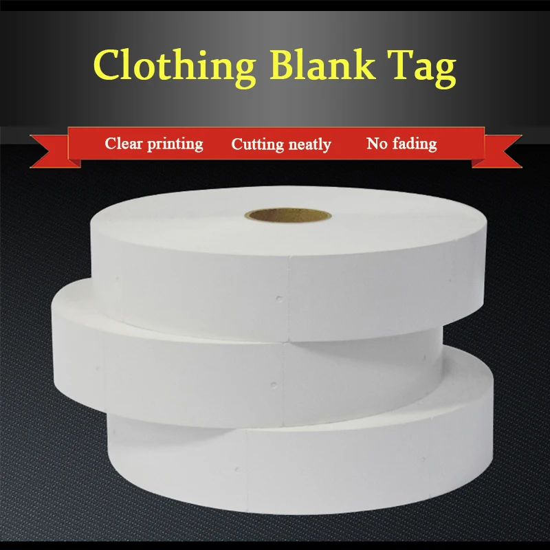 1 Roll Blank Clothing Tag 35mm-50MM Width 250G White Kraft Paper  Certificate Price Label For Transfer Barcode Printing