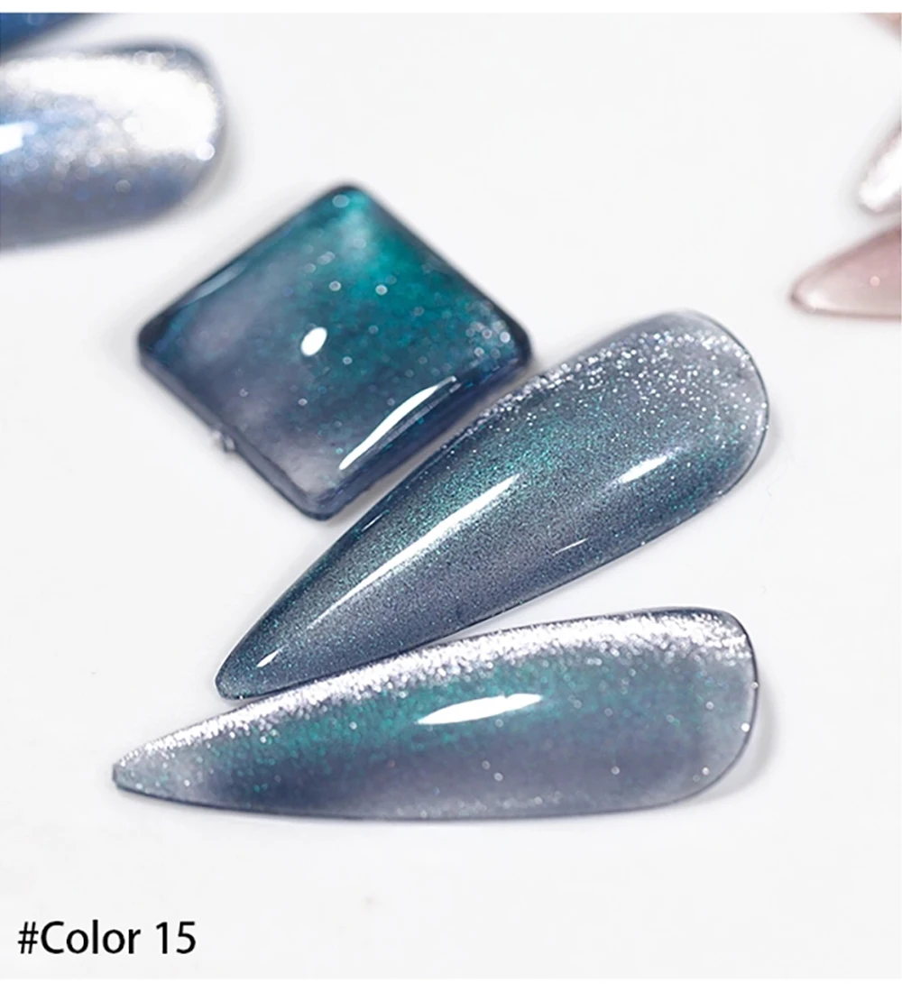 Vendeeni Glitter 9D Cat Eye Nagelgel-Lack Magnet Hybrid Laser Bunter Nagelkunst-Gel-Lack UV LED Aushärtbarer Nagelgel-Lack – Detail 17