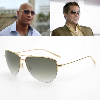 Super light 12g Strummer Sunglasses Pure Titanium Frame with Gradient lens Pilot Sunglasses Men Unisex OV1004S sunglasses