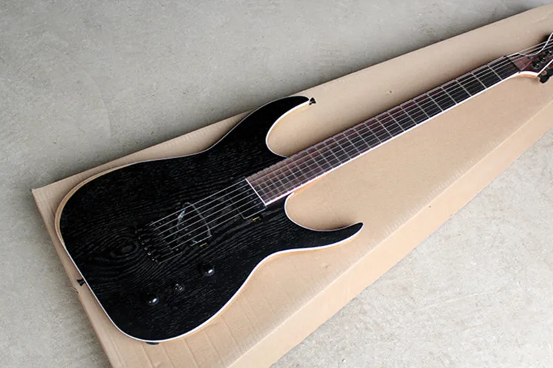 

Factory custom Black body Electric Guitar with Black Hardware,Rosewood Fretboard,Maple veneer,Provide customized service