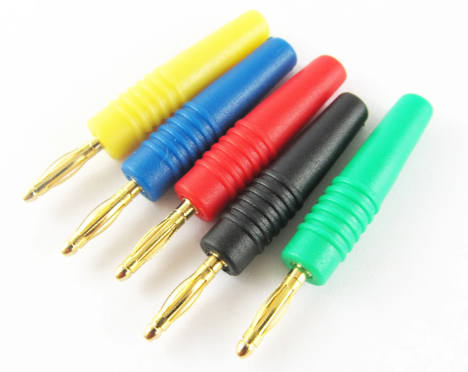 1 set 5 Colors High Quality Gold 2mm Banana Plug Solder Type with Soft PVC Tube Item No.: 23-0027