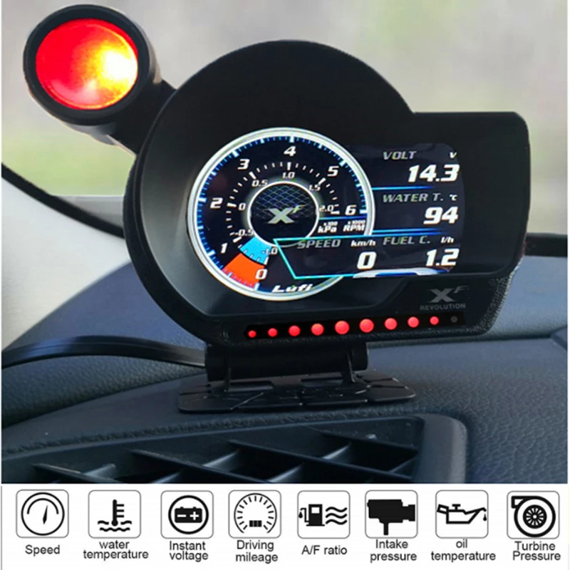 

Lufi XF OBD2 Digital Turbo Boost Oil Pressure Temperature Gauge For Car Afr RPM Fuel Level Speed EXT Oil Meter Auto Accessiores