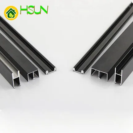 Black 8mm glass rail guide sliding door accessories showcase sliding door rail bread cabinet slot mute