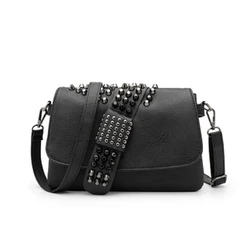 Female Vintage Rivet Messenger Bags for Women Shoulder Bag Fashion Black Skull Punk Clutch Purse Bag Ladies Crossbody Bags 2024