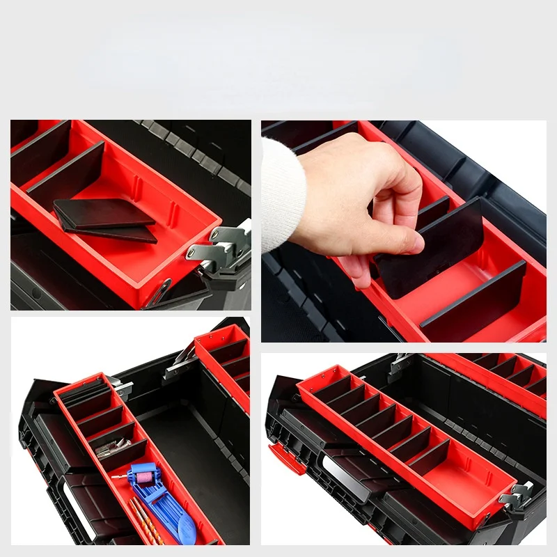 Large Size Hardware Toolbox, Household Portable Multifunctional Folding Car Maintenance Plastic Tool Box