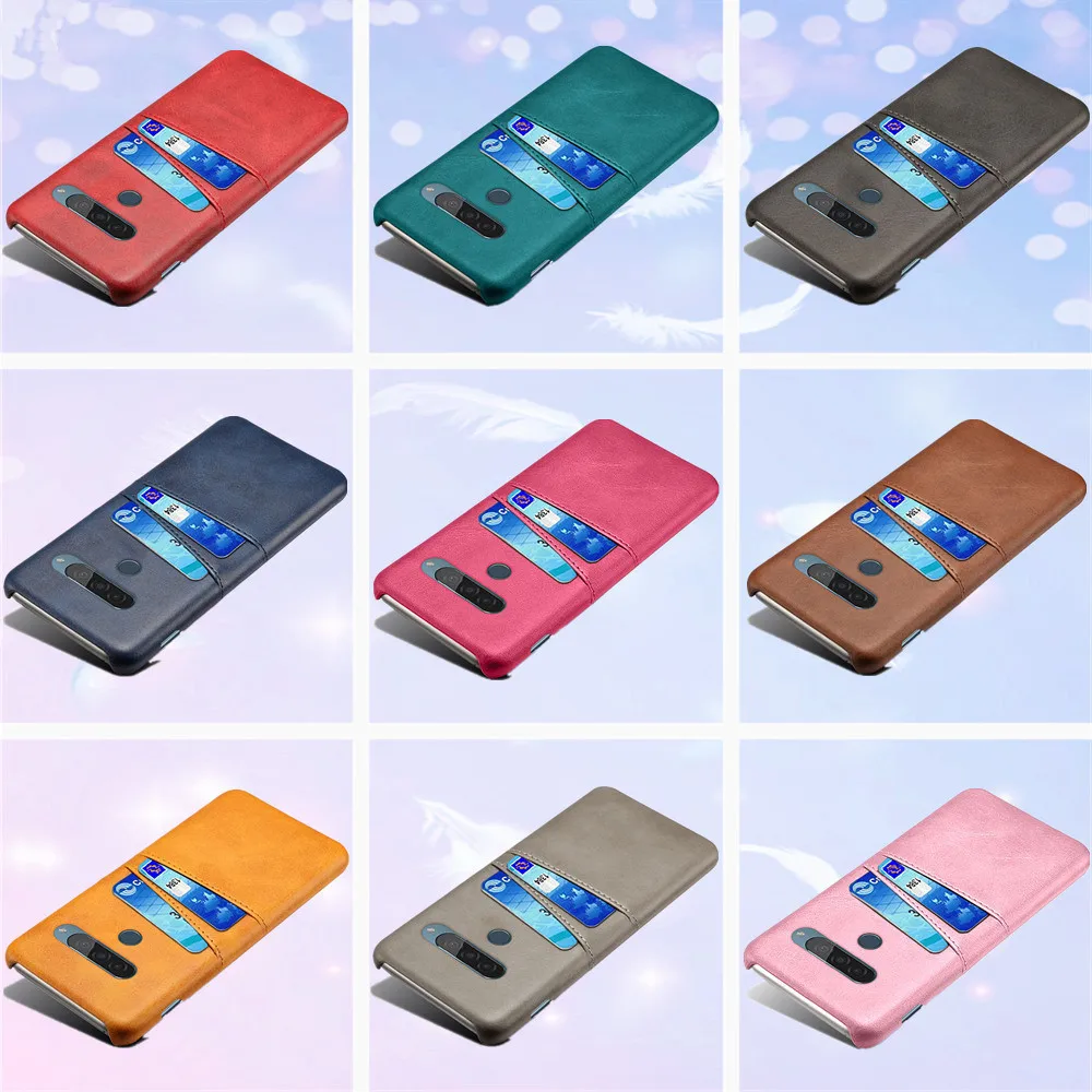 For LG G8S G8X Q8 V50 V50S THINQ 5G K50 K40 K20 Card Slots Cover PU Leather+PC Case For LG Q60 W30 W10 V30 S Aristo2 Stylo5 Capa