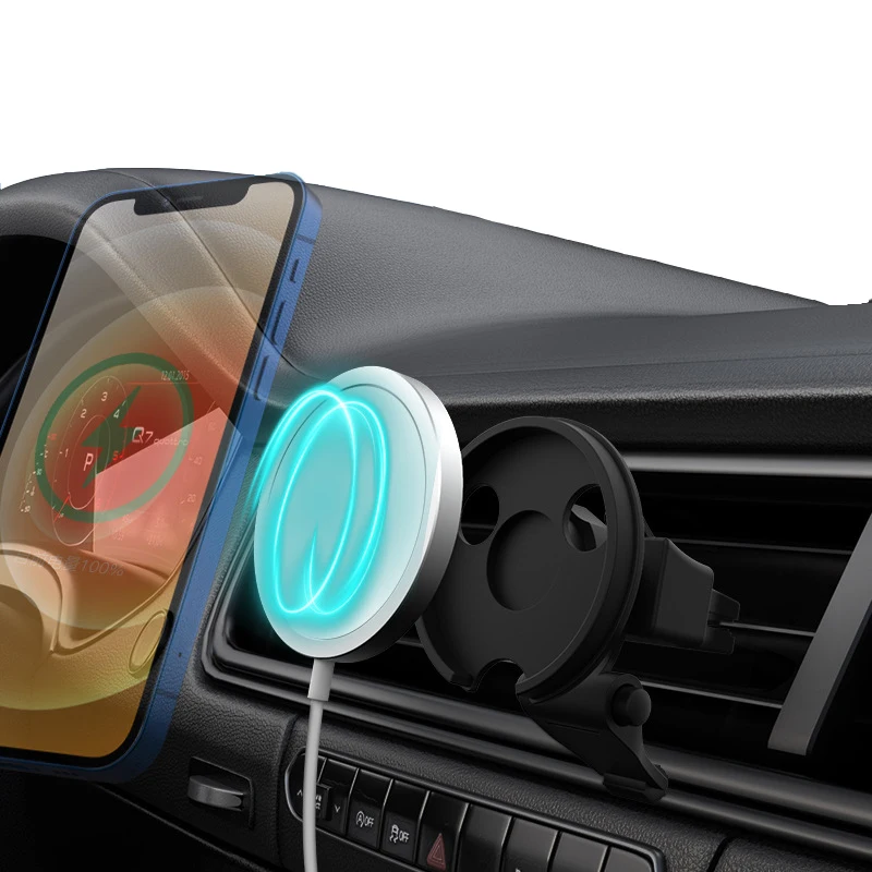 Car Mount Holder For Magsafe Wireless Charger Universal Ajustable Air Vent Mobile Phone Magnetic Wireless Charging Base Stand