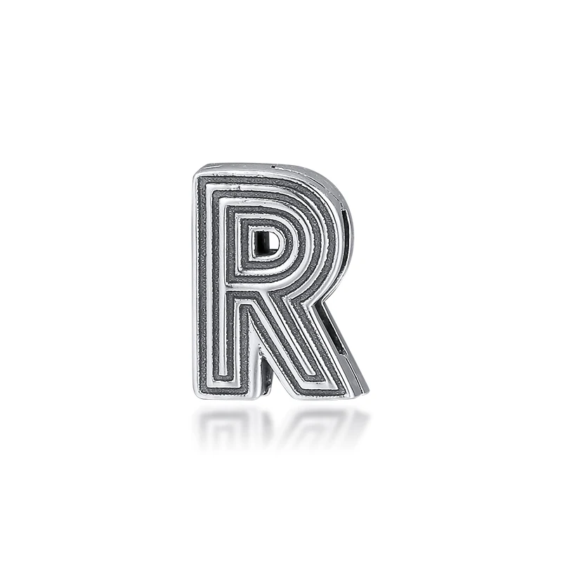

Charms Fits for Europe Bracelets Necklaces Letter R Clip Beads 100% 925 Sterling Silver Jewelry Free Shipping