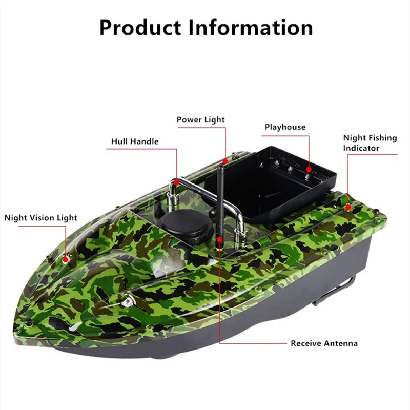 GPS-Angelköderboot, 500 m Entfernungskontrolle, Angelköderboot, 1,5 kg Last, GPS-Position, Standort, One Key Return, RC-Nistboot