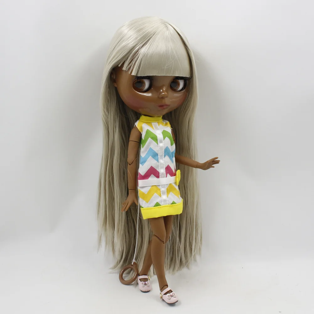 ICY DBS 1/6 bjd Blyth doll Tan skin black skin nude joint body glossy face matte face Shiny colorful hair gift toy