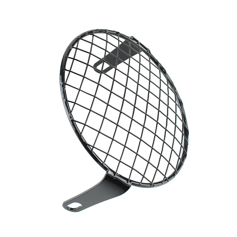 5.75” Motorcycle Aluminum Universal Retro Round Headlight Cover Vintage Grill Headlamp Mesh Protector For Harley Chopper Bobber