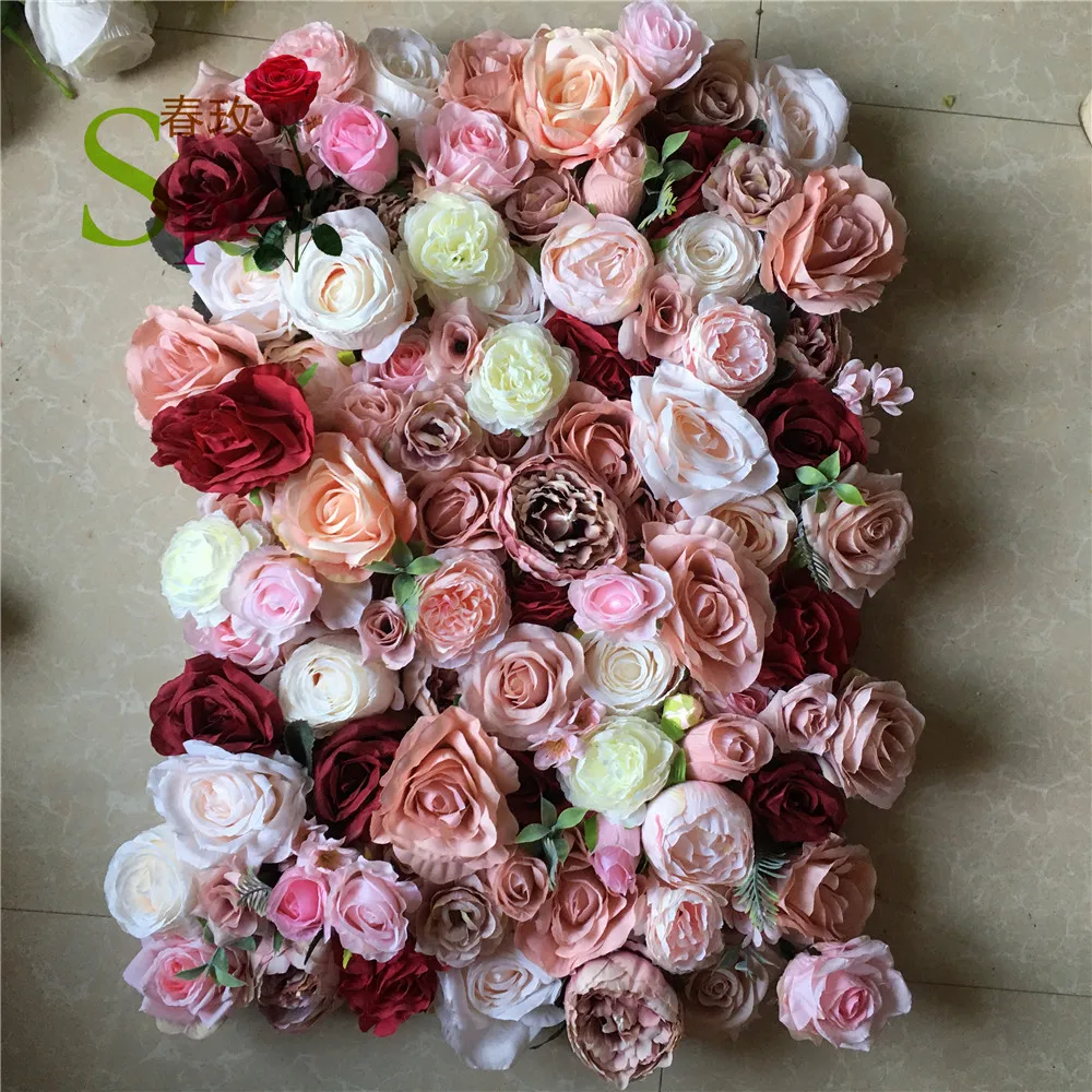 

SPR Wholesale Wedding Decoration 40*60 CM Floral Backdrop Artificial Peony Flower Wall