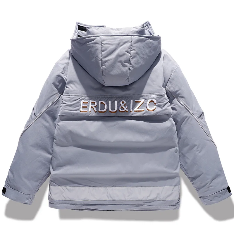 2022 New Men Loose Windbreaker Thickened Hooded Down Jacket Overcoat Casual Trench Down Coat Male Clothing Men's Down Jacket