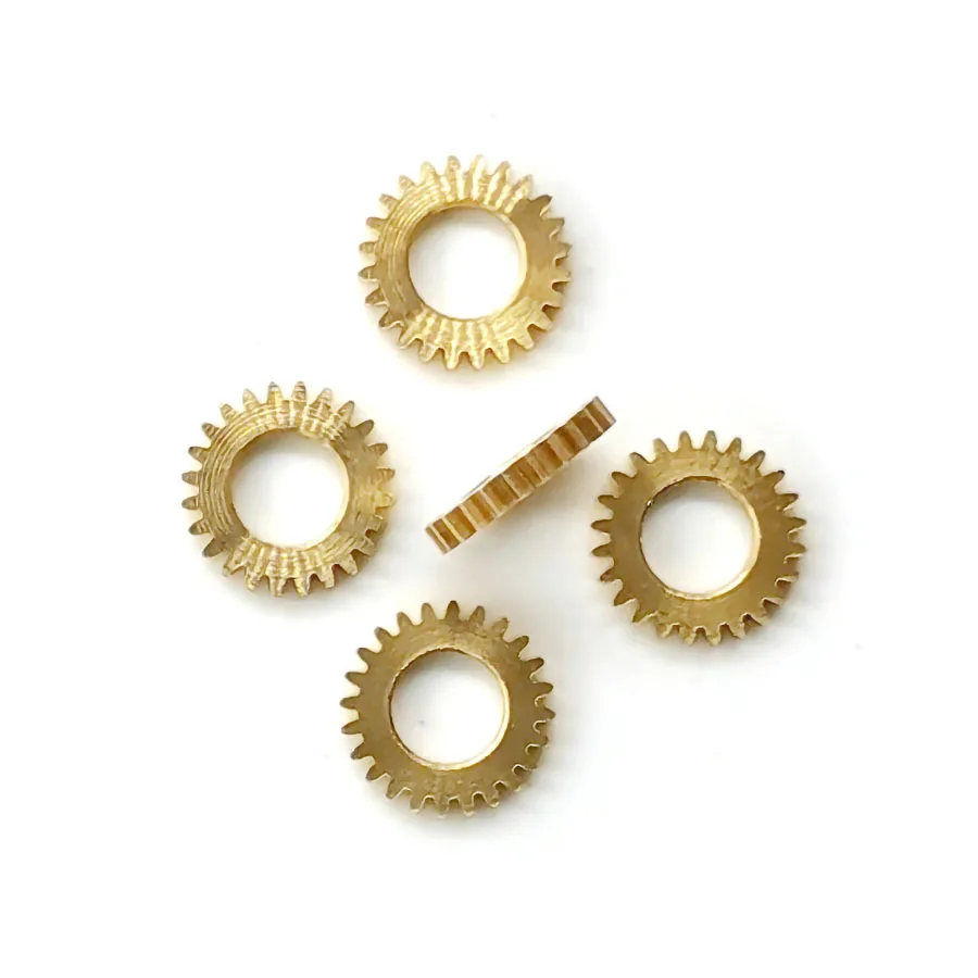 

244B 0.3M Copper Gear 24 Teeth OD=7.8mm Hole 4mm Thick 1.2mm Thin Metal Pinion Parts