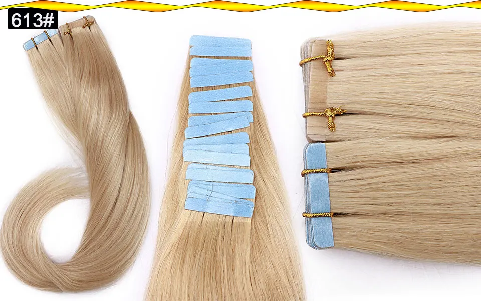 SEGO 2,5 g/Stück, gerade Tape-In-Haarverlängerungen, Echthaar, Skin Weft Tape Hair, nahtlos, unsichtbar, doppelseitiges Klebeband, 20 Stück – Detail 10