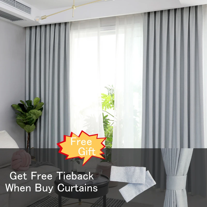 CITYINCITY solid 100% blackout Curtain For Living room Home Decor thick Faux linen Curtains for Bedroom ready made custom made