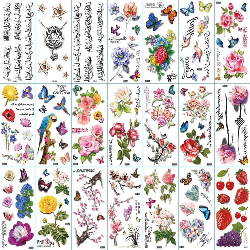 3d transfer tattoos women temporary tattoos human body Art tattoos fake tattoos Stickers Sexy Tattoo Neck Tattoo Chest Stickers