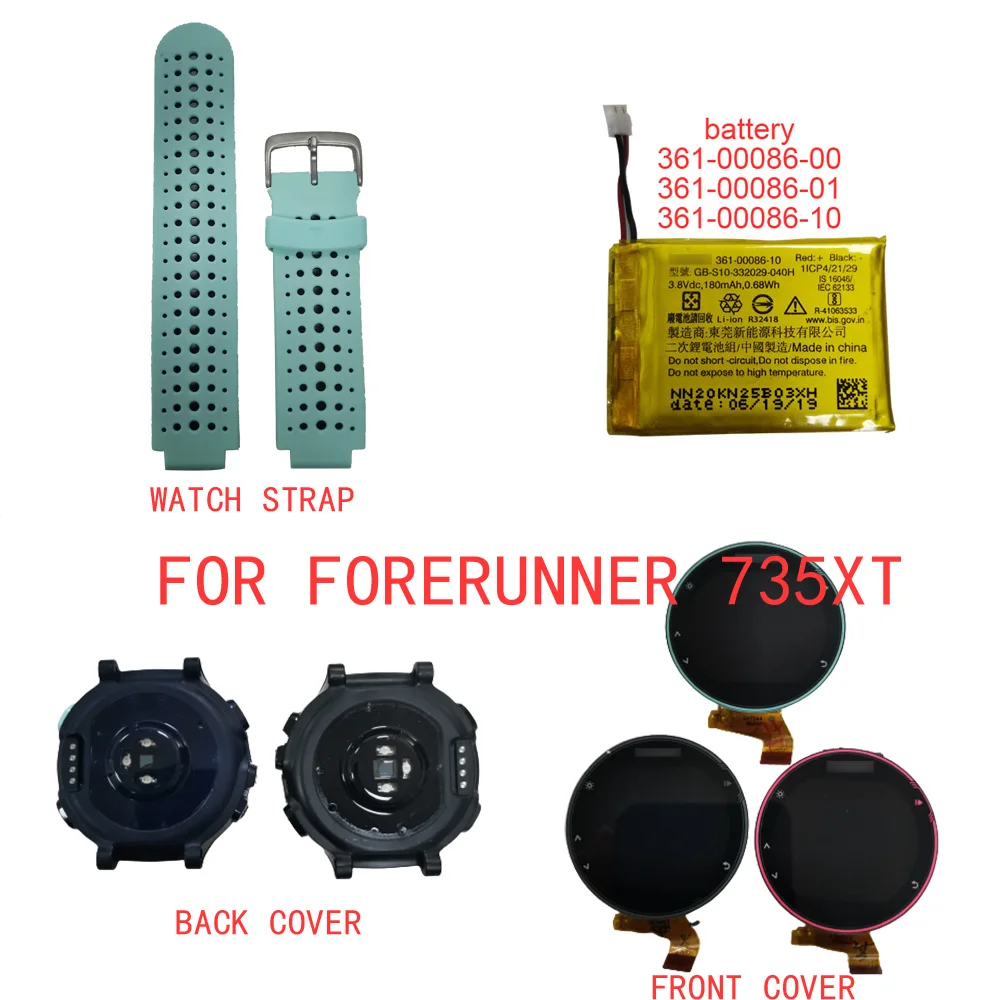 para garmin forerunner 735xt capa traseira sem bateria alca de silicone bateria li ion recarregavel substituicao da tela de toque 01