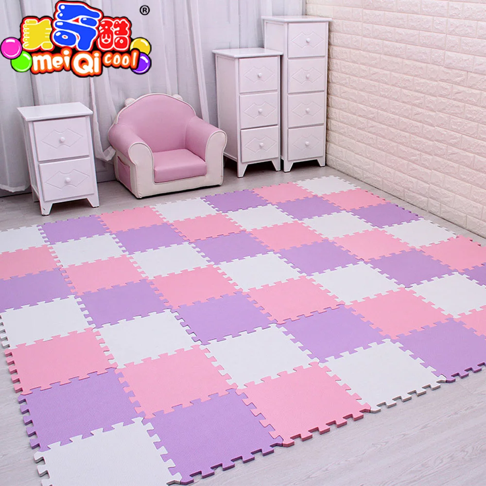 Mei qi cool-alfombra de rompecabezas de espuma EVA para niños, azulejos de ejercicio entrelazados, alfombra de suelo, 30x30cm 18 24/ 30 piezas