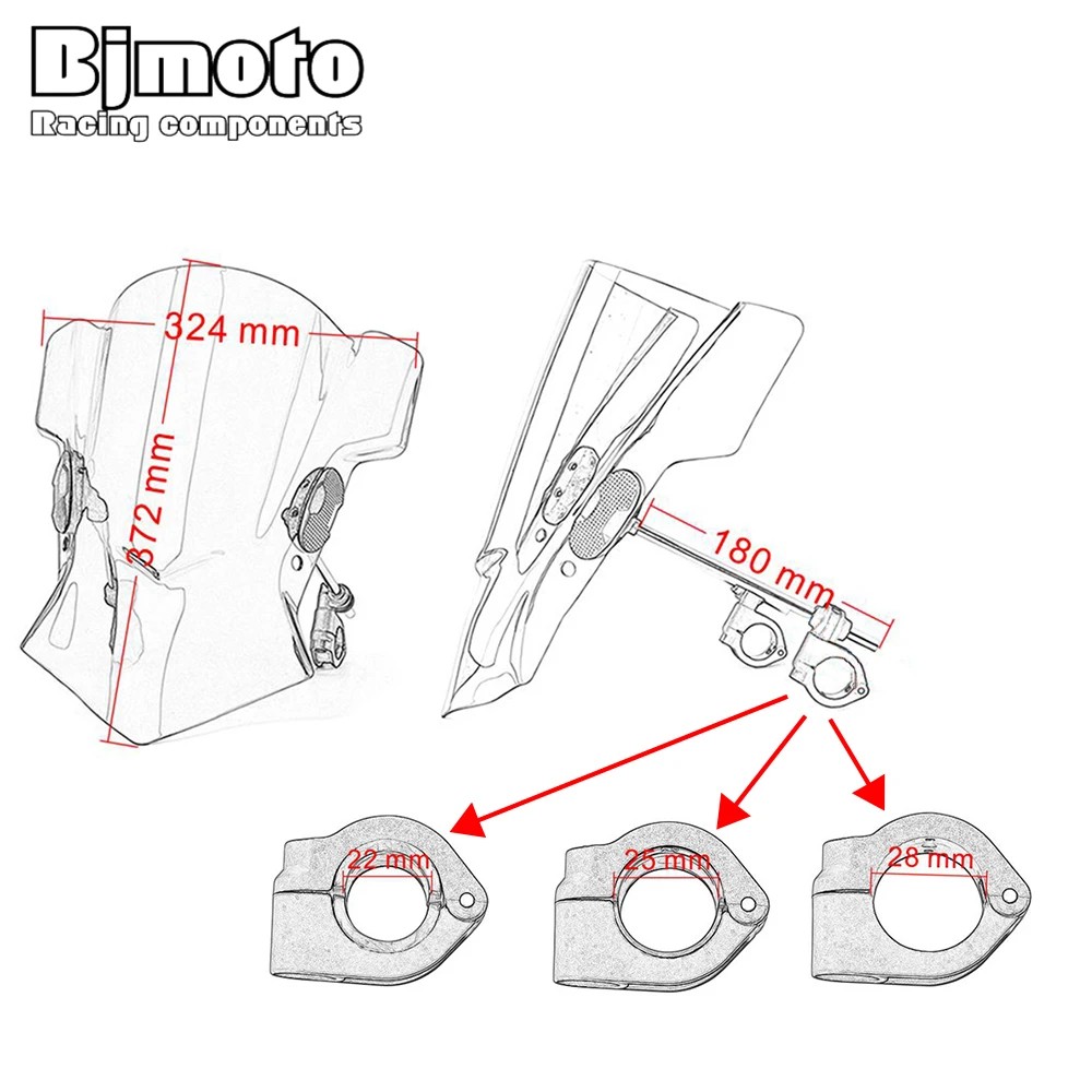 Parabrisas para motocicleta, accesorio para Kawasaki ZR7S, ZR1100, Z750R, Z750, Z1000, ER-6N, ER6N, MV Agusta Brutale 1090RR 1090 RR 675