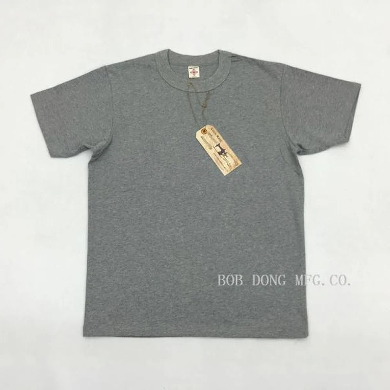 BOB DONG 300gr Basic Tee Shirts Summer Heavyweight Cotton Men's Plain T-Shirts