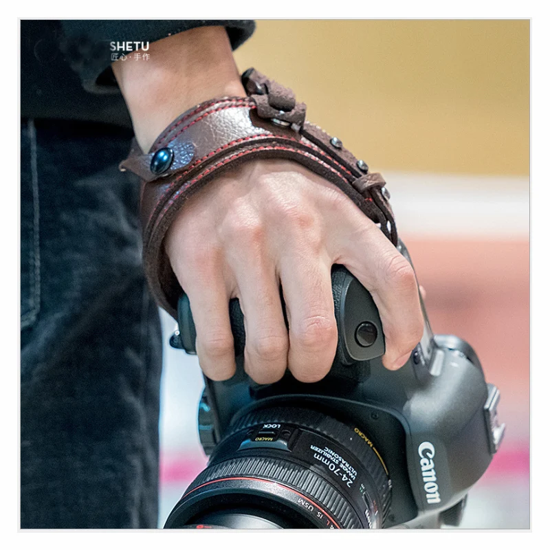 Camera Wrist Carrying Belt Holder Leather Hand Grip Strap for Canon R5 R6 R7 R8 R10 5D3 5DIV 6DII 80D 90D Sony A7 A7M3 A7R4 A9