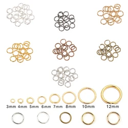 200pcs/lot 4 5 6 8 10 12mm Metal Jump Rings Golden Silver Split Rings Connectors for Jewelry Making Diy Accessories Supplies