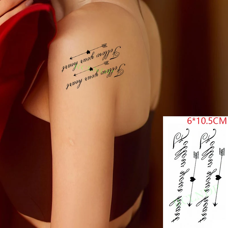 Waterproof Temporary Tattoo Sticker Arabic script sword feather ins Body  Art Flash Tatoo Fake Tatto  for Women Men