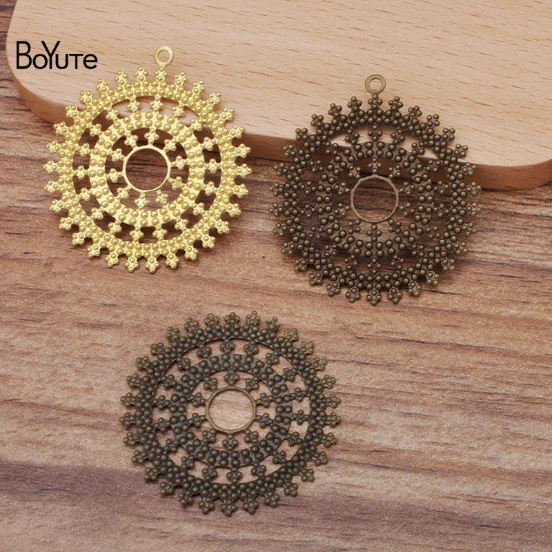 BoYuTe Wholesale (20 Pieces/Lot) 25MM Flower Filigree Handmade Materials DIY Accessories for Jewelry Making