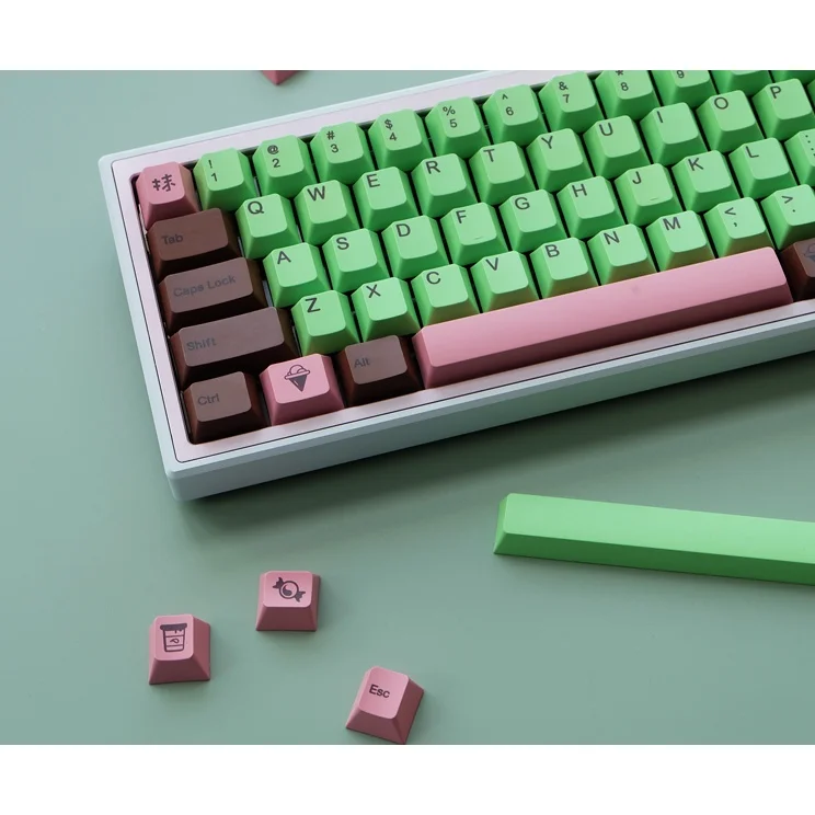 Mocha Chocolate Mechanical Keyboard Keycaps Cherry Profile PBT134 Keys Support 61/64/68/78/84/87/96/980/104/108 Profile Keyboard