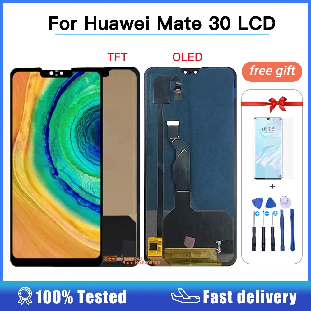 Ekran OLED dla Huawei Mate 30 wyświetlacz LCD wyświetlacz dotykowy Digitizer zgromadzenie dla Huawei Mate30 TAS-L09 TAS-L29 ekran 100% testowane