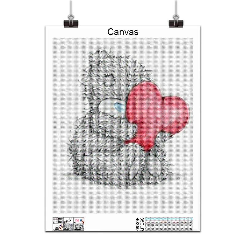 Kit pittura diamante 5D fai da te Cartoon Love Tatty Teddy bear Flower Home Decor Art Full Square & Round mosaico ricamo punto croce