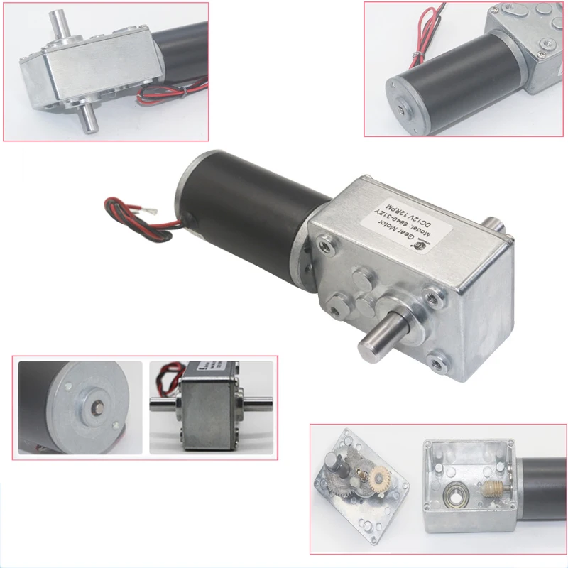 Imagem -05 - Motor sem Fim 5831zy com Engrenagem Turbo 12v 24v Eixo Duplo Caixa de Engrenagens Elétrica com Travamento Automático 12rpm a 470rpm cw Ccw
