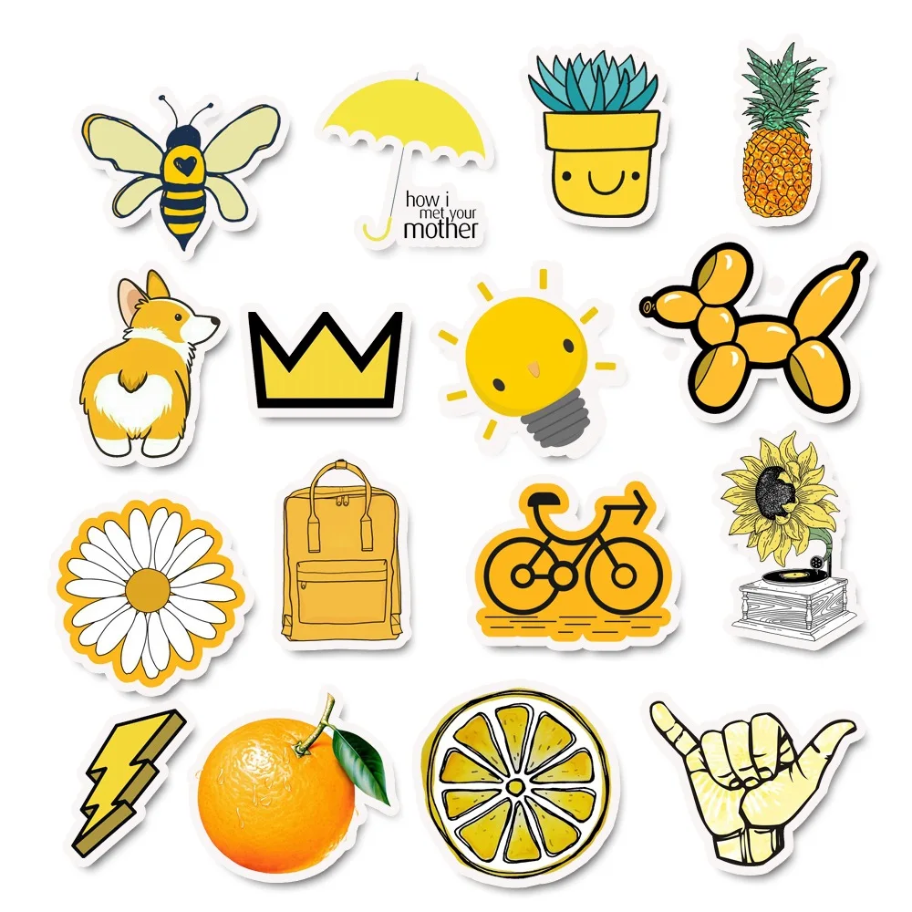 100pcs/bag Cartoon Simple VSCO Girls Kawaii Stickers For Chidren Toy Waterproof Sticker to DIY Laptop Bicycle Helmet Car Decals