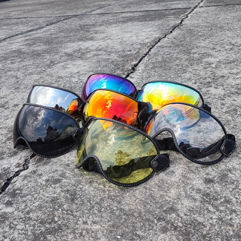 ORZ retro helmet goggles locomotive bind all four thirds bubbles full face four seasons goggles motorcycle helmet mirror