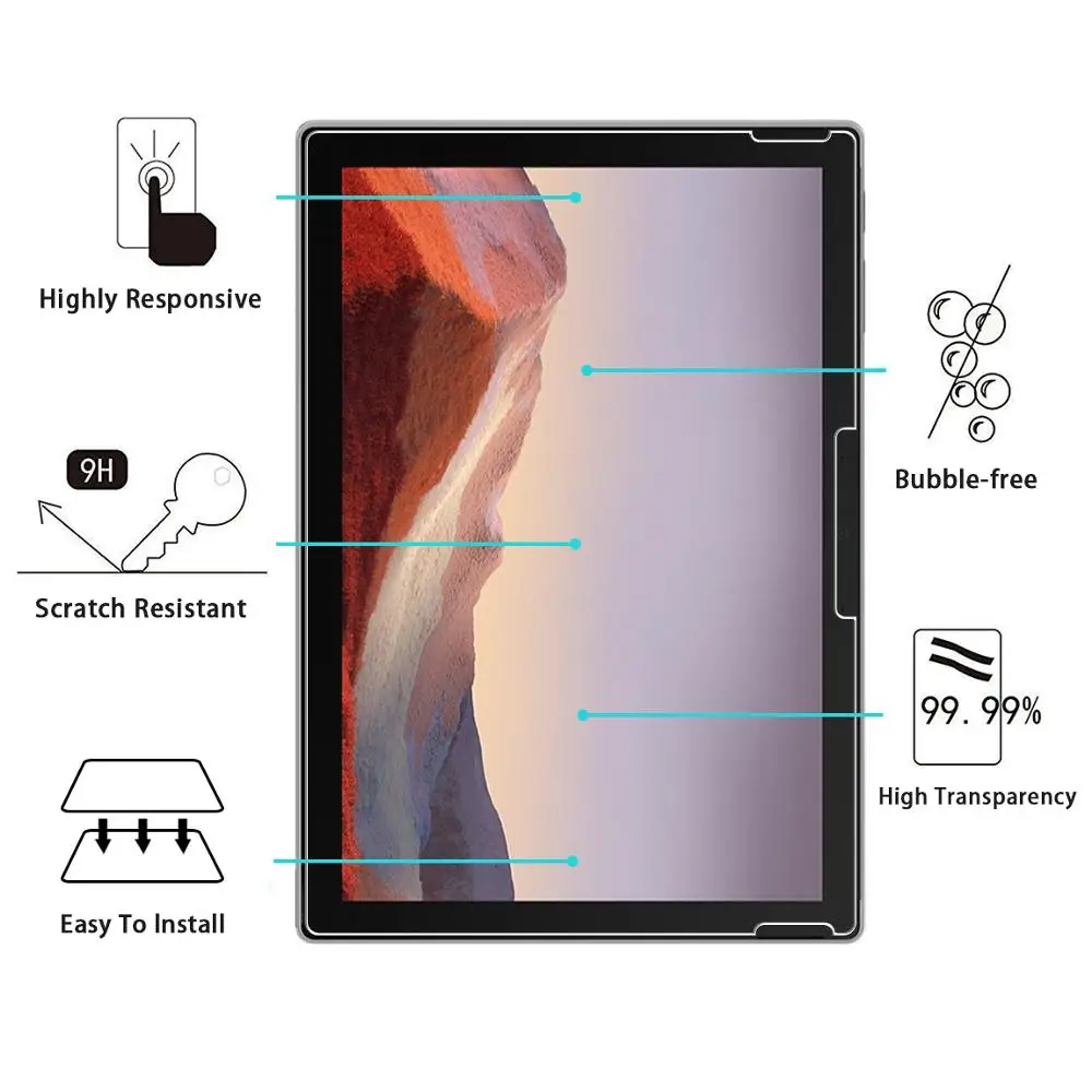 Protector de pantalla para tableta, película protectora de vidrio templado para Microsoft Surface Go 3, 10,5 pulgadas