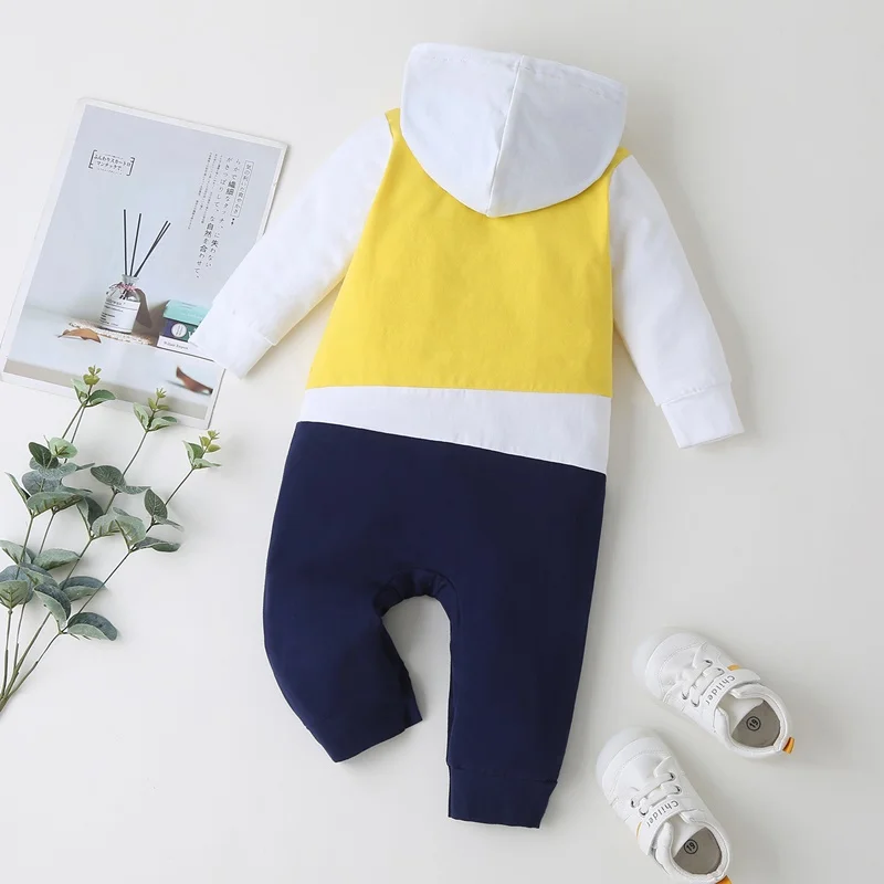 Fashion Clothes Baby Girl Romper Cotton Spring Autumn Patchwork Long Sleeve Hoodies Baby Boy Romper Sport Baby Jumpsuit 0-18M