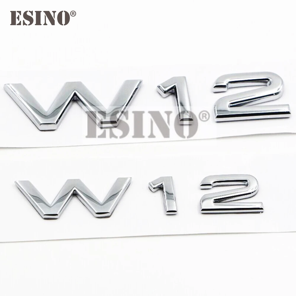 Car Styling Universal 3D Metal Alloy Emblem W12 Car Body Rear Trunk Fender Badge Auto Accessory For Audi A6 A7 A8 S6 S8 RS6 RS8