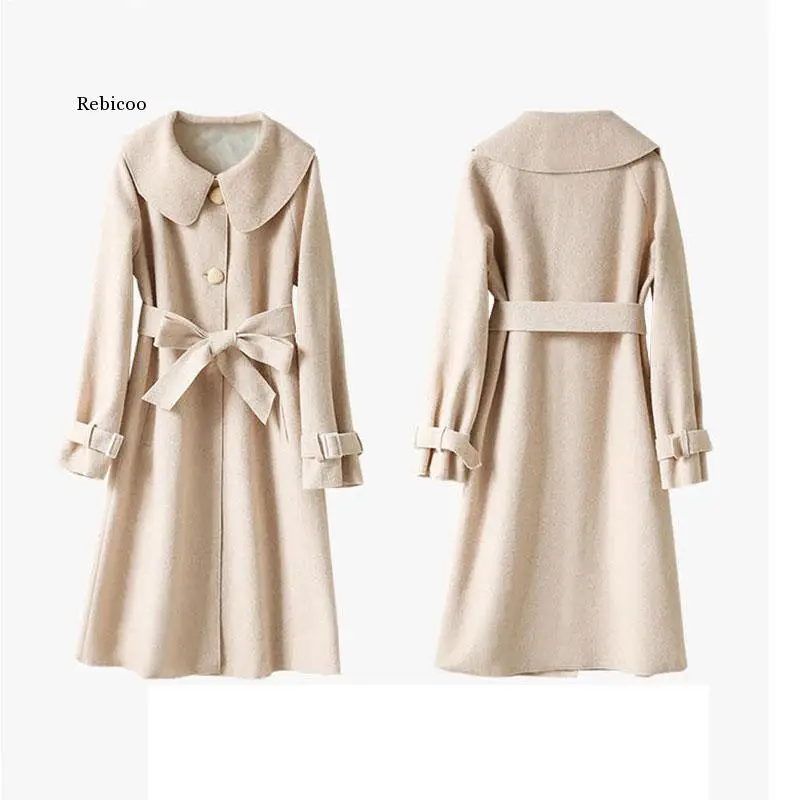 

Thickening Wool Blends Women Chic Simple Retro Fashion Abrigos Mujer Invierno 2020 Casual Soft Winter Vintage Lady Coats